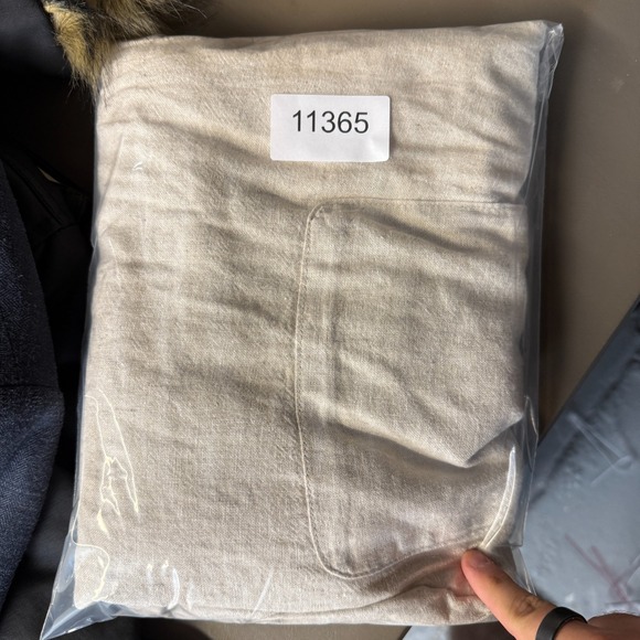 Old Navy Pants Womens 3X Light Beige Linen Blend Pull On Straight Beachy NEW - Picture 9 of 9